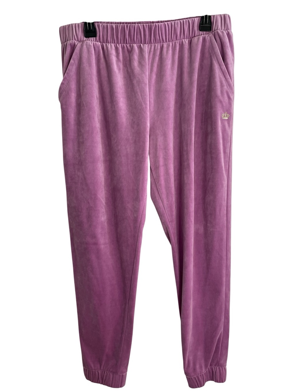 Juicy Couture Velour Joggers in Mauve Elastic Waistband Size 2XL Cozy